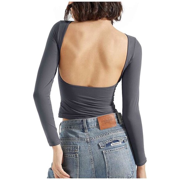 Tops - Women Backless Going Out Tops Ash